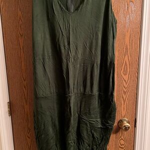 Stylish Dark Green Zip-Up Dress